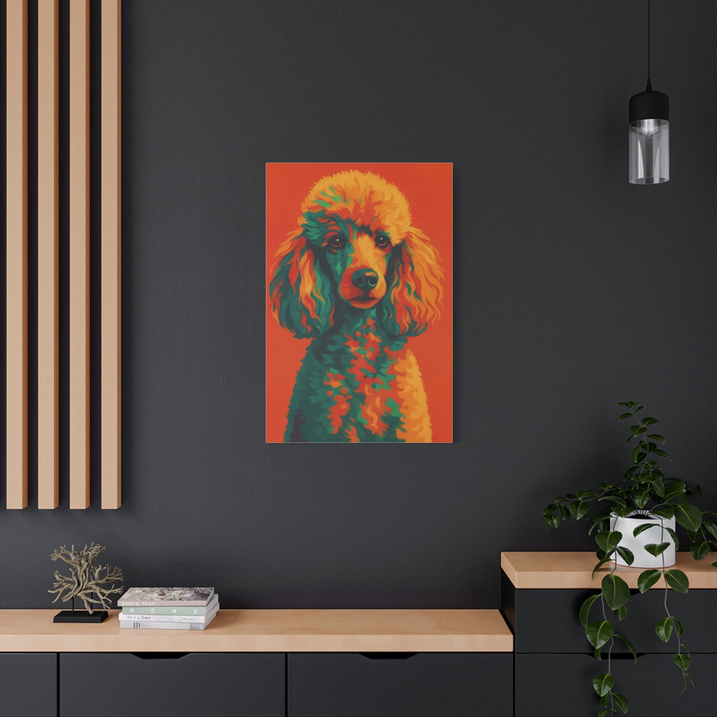 Vibrant Poodle Portrait Wall Art – Colorful Dog Canvas Print