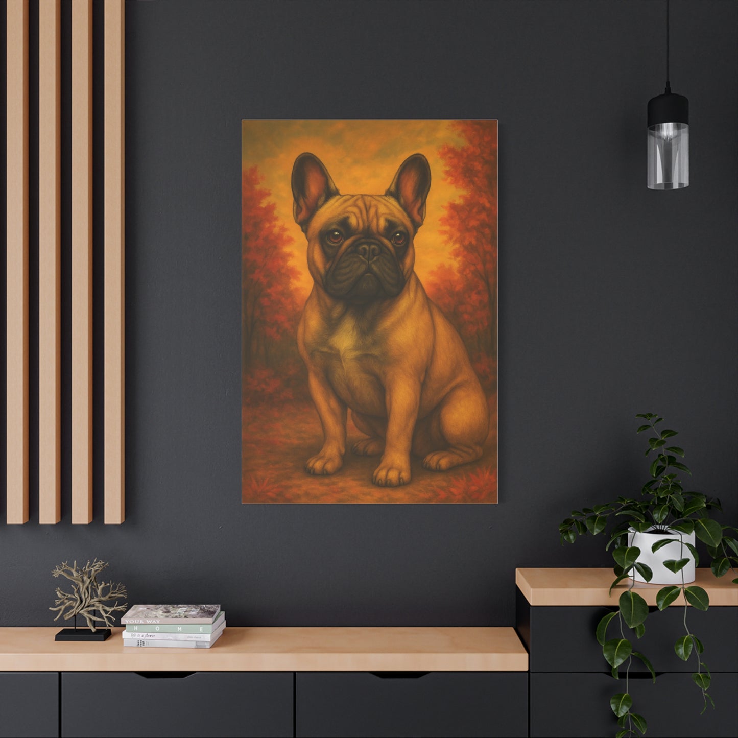 French Bulldog Matte Canvas Print, Dog Lover Wall Art, Home Decor, Pet Artwork, Gift for Dog Owners, Fall Decor