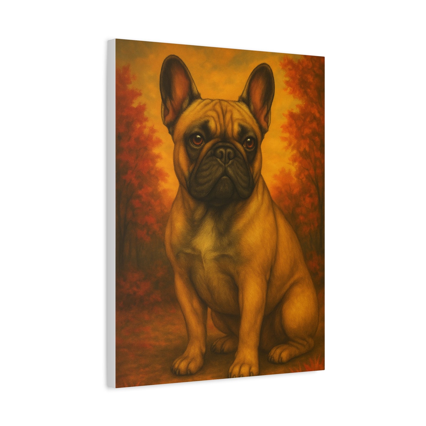 French Bulldog Matte Canvas Print, Dog Lover Wall Art, Home Decor, Pet Artwork, Gift for Dog Owners, Fall Decor