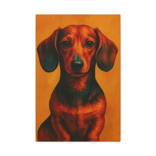 Dachshund Wall Art β Playful & Colorful Wiener Dog Canvas Print