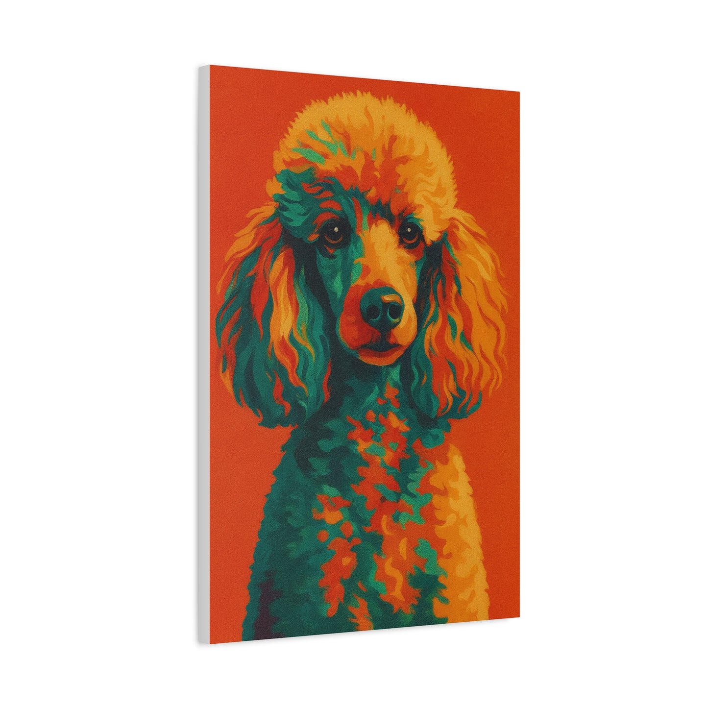 Vibrant Poodle Portrait Wall Art – Colorful Dog Canvas Print