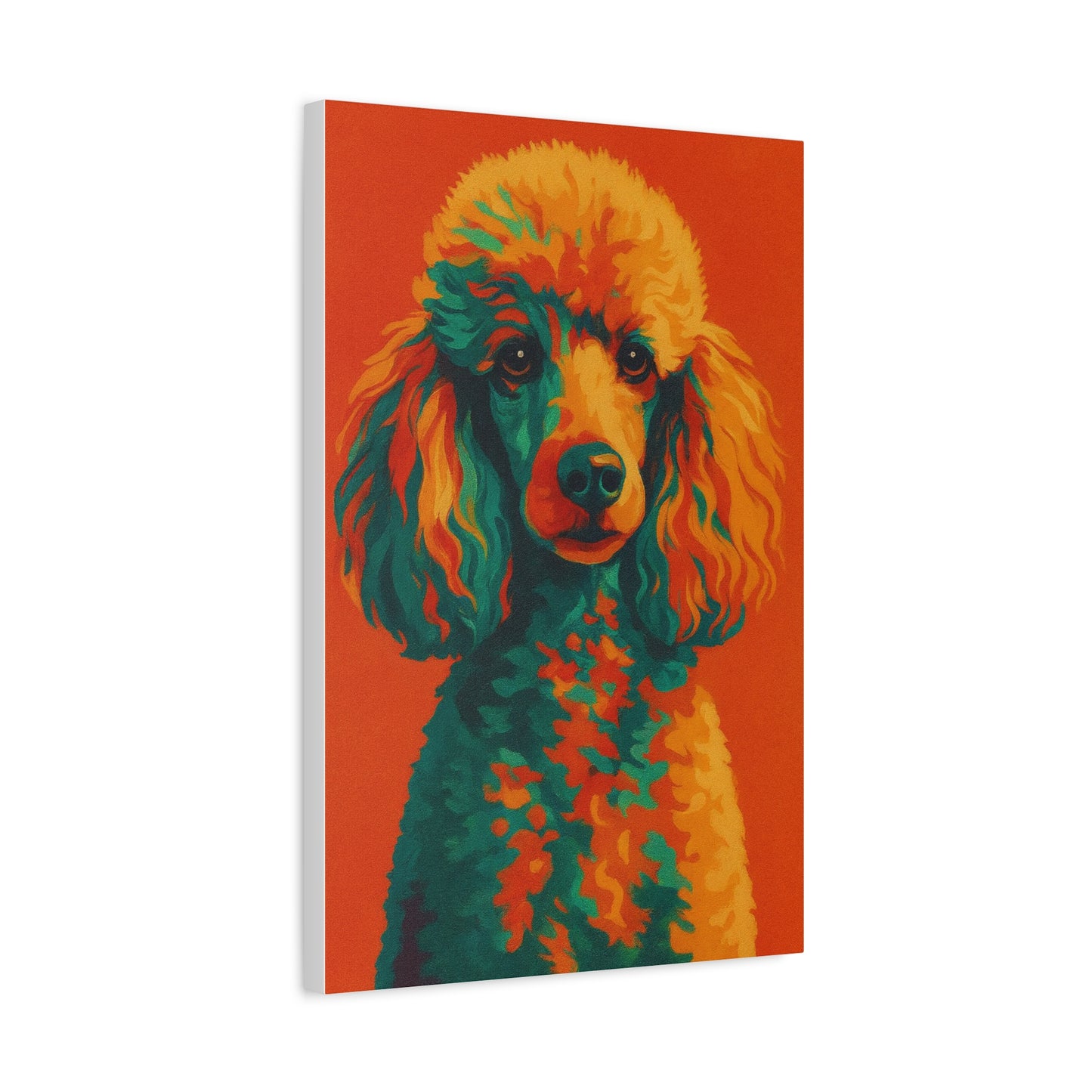 Vibrant Poodle Portrait Wall Art – Colorful Dog Canvas Print