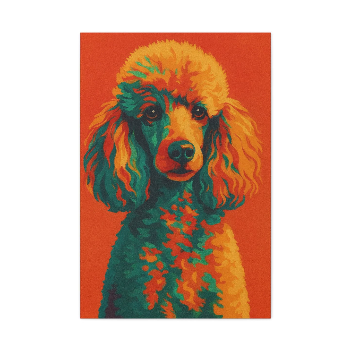 Vibrant Poodle Portrait Wall Art – Colorful Dog Canvas Print
