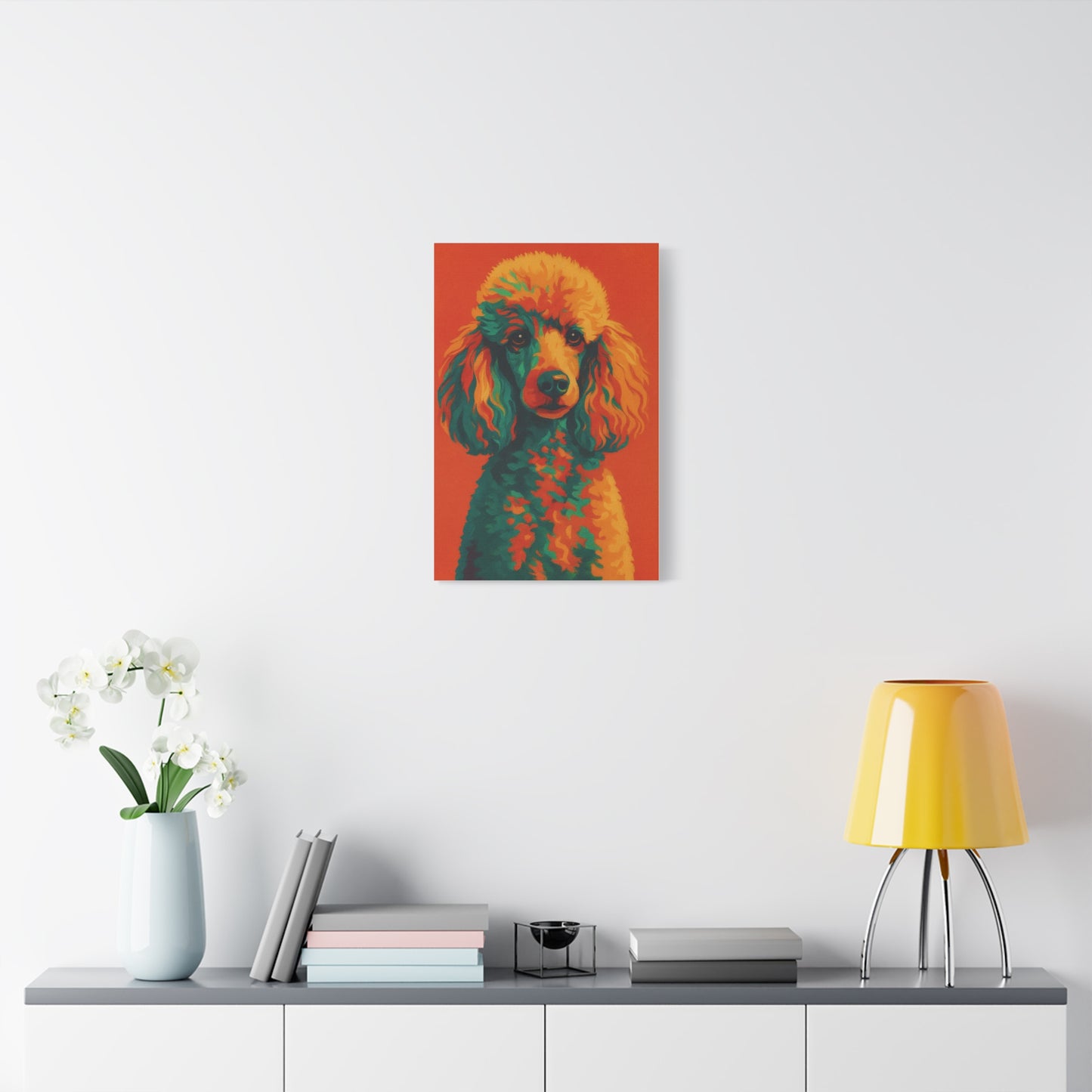 Vibrant Poodle Portrait Wall Art – Colorful Dog Canvas Print