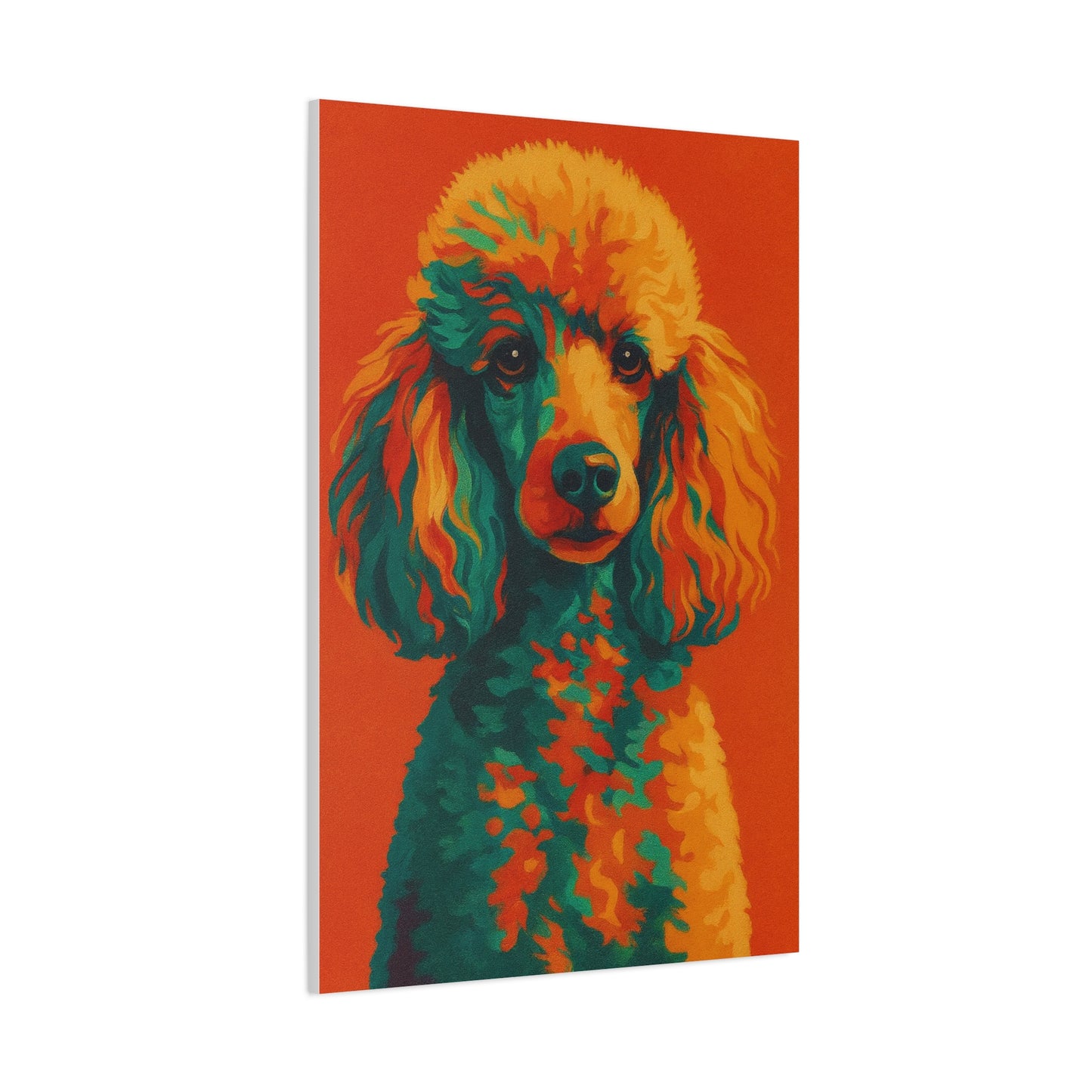 Vibrant Poodle Portrait Wall Art – Colorful Dog Canvas Print