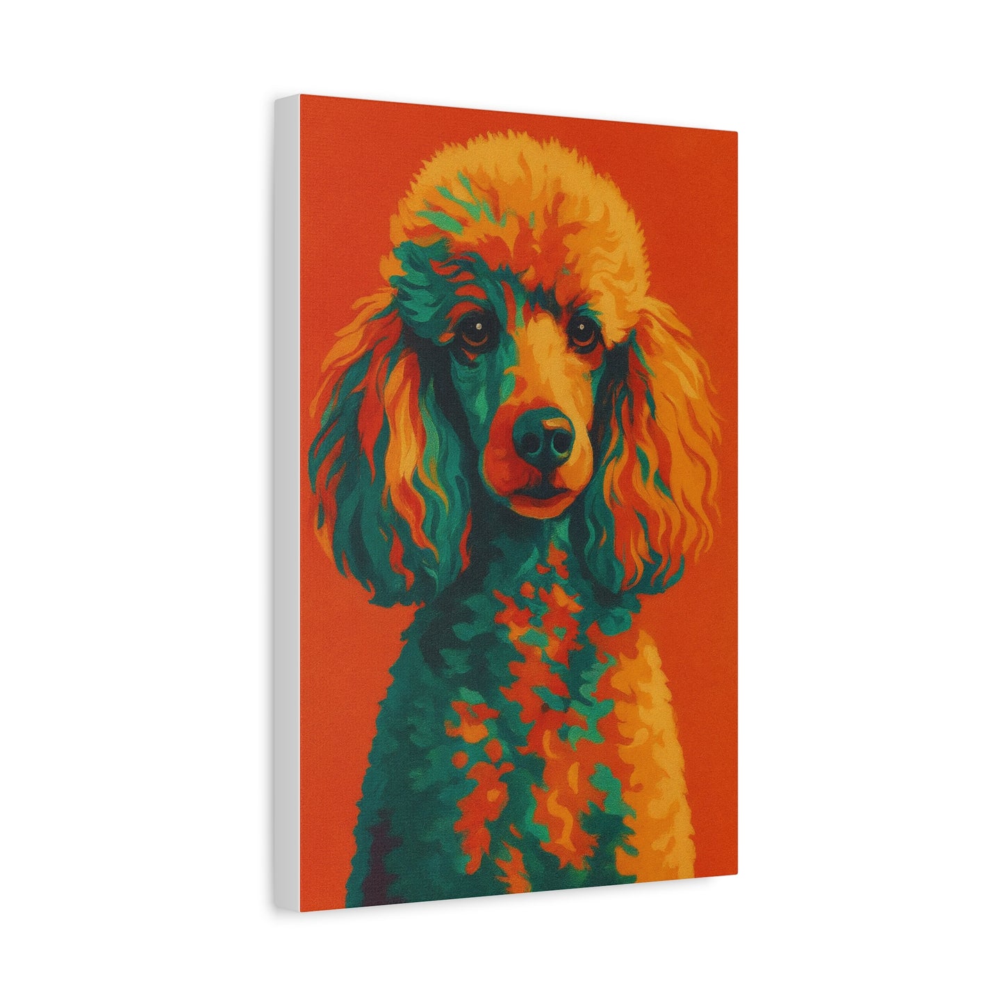 Vibrant Poodle Portrait Wall Art – Colorful Dog Canvas Print