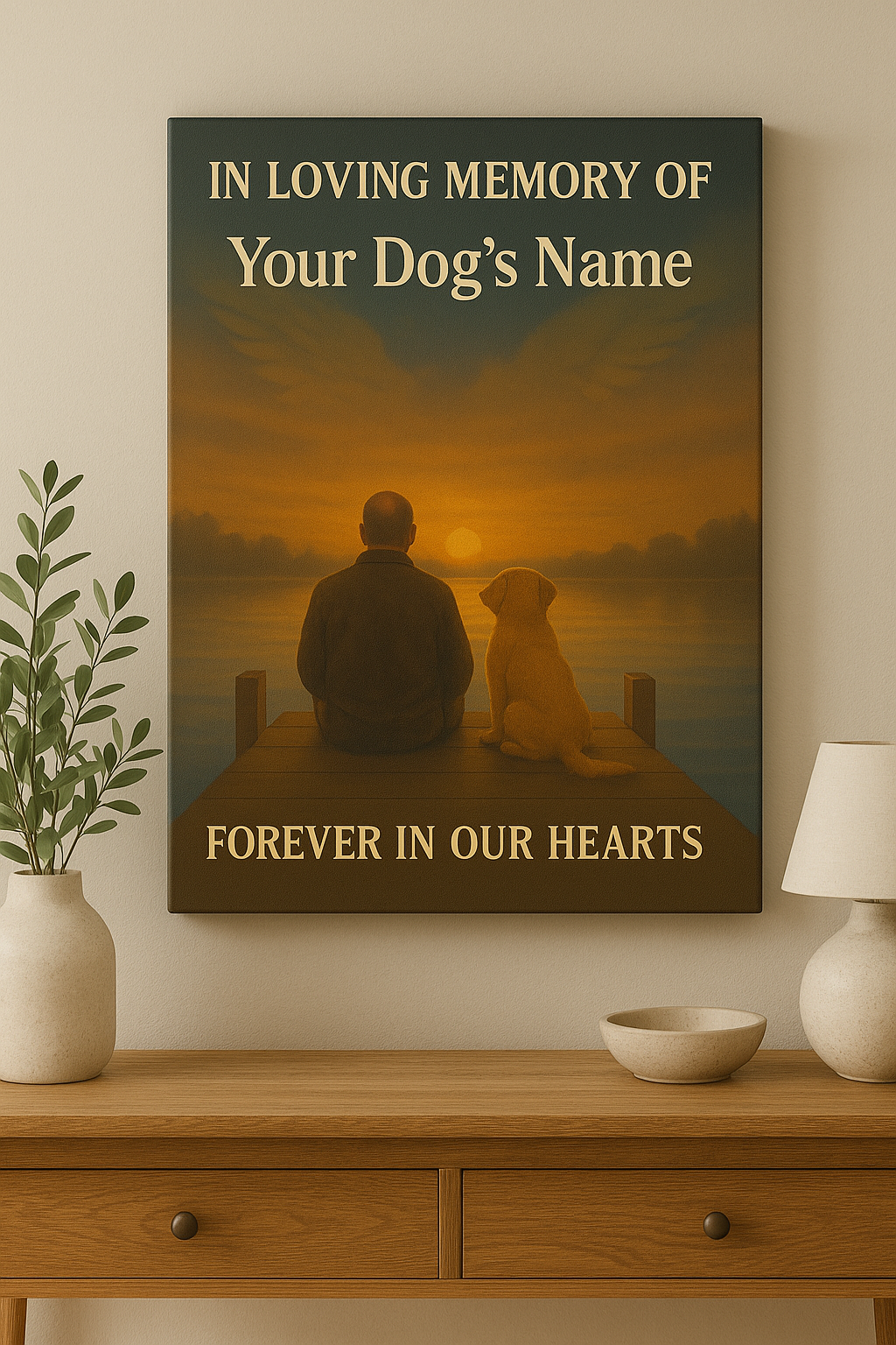 In Loving Memory Dog Memorial Canvas