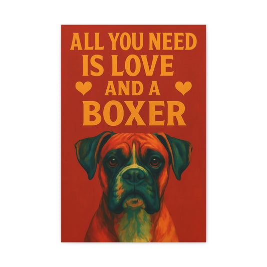 All You Need Is Love and a Boxer β Vibrant Dog Wall Art