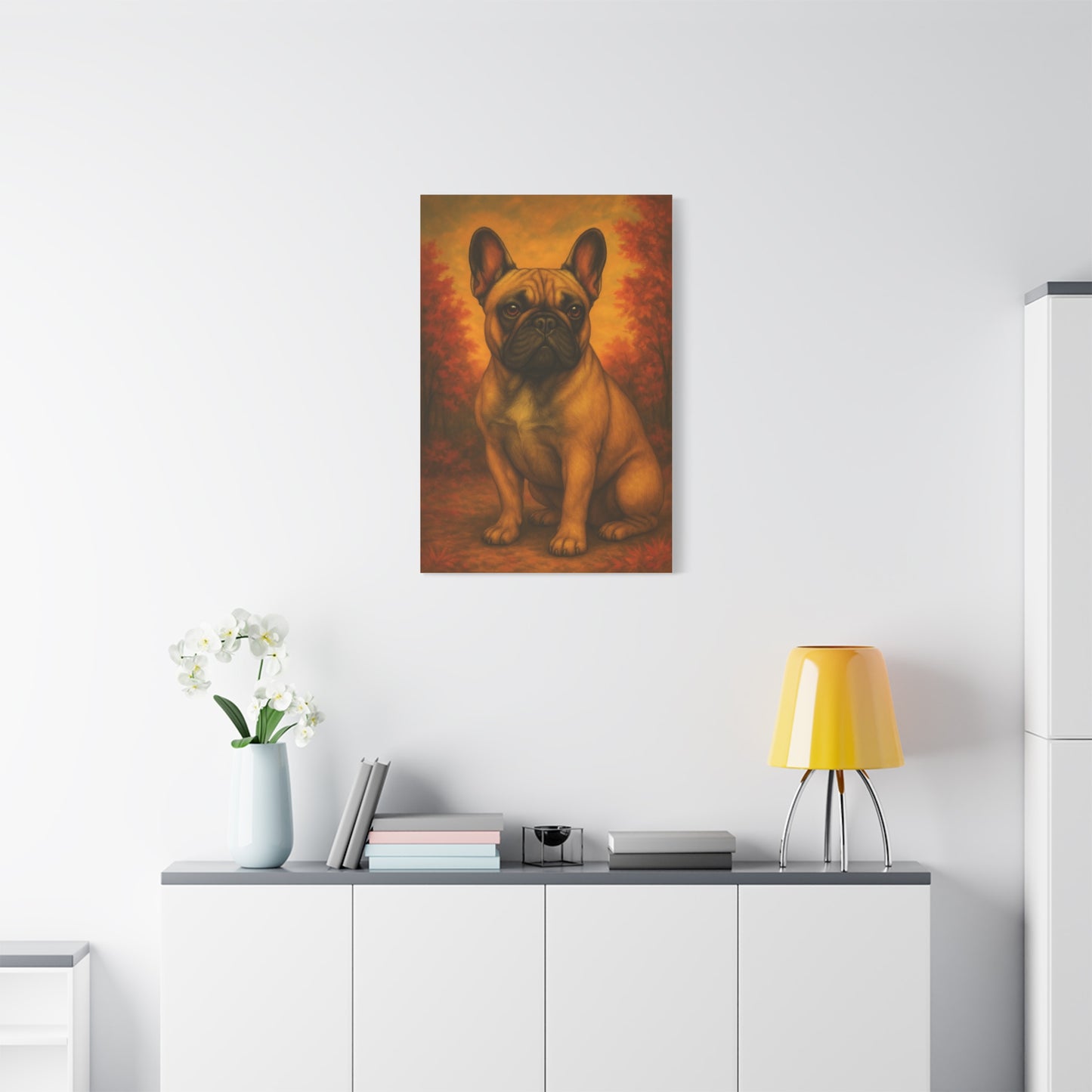 French Bulldog Matte Canvas Print, Dog Lover Wall Art, Home Decor, Pet Artwork, Gift for Dog Owners, Fall Decor