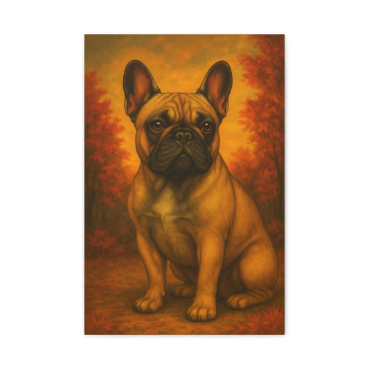 French Bulldog Matte Canvas Print, Dog Lover Wall Art, Home Decor, Pet Artwork, Gift for Dog Owners, Fall Decor