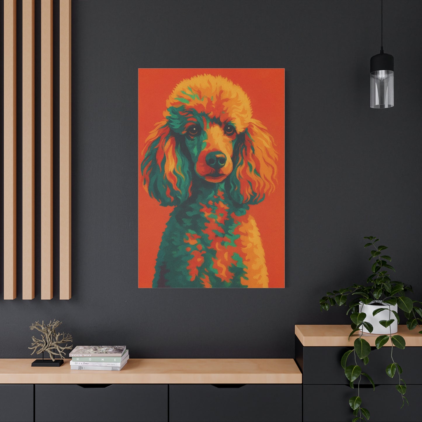 Vibrant Poodle Portrait Wall Art – Colorful Dog Canvas Print