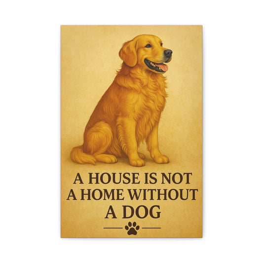 Golden Retriever Wall Art β βA House is Not a Home Without a Dogβ