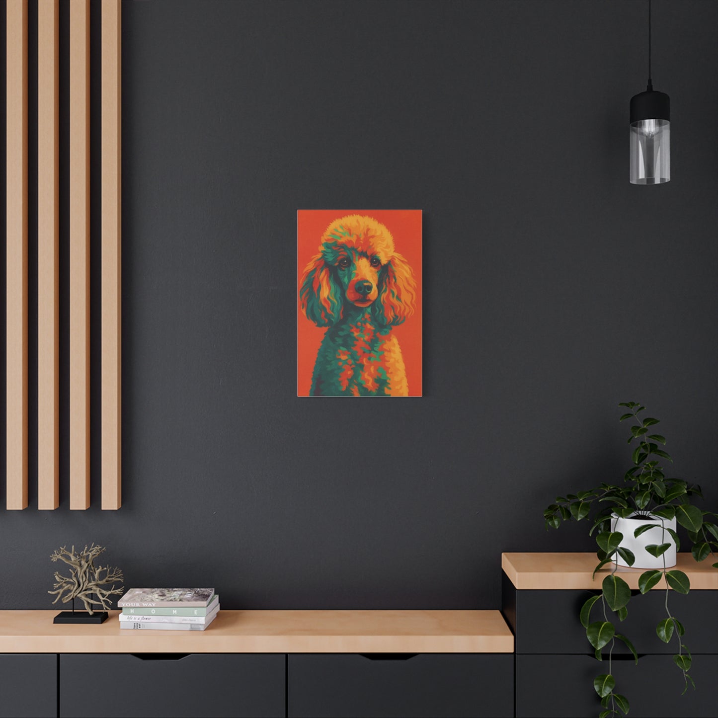 Vibrant Poodle Portrait Wall Art – Colorful Dog Canvas Print