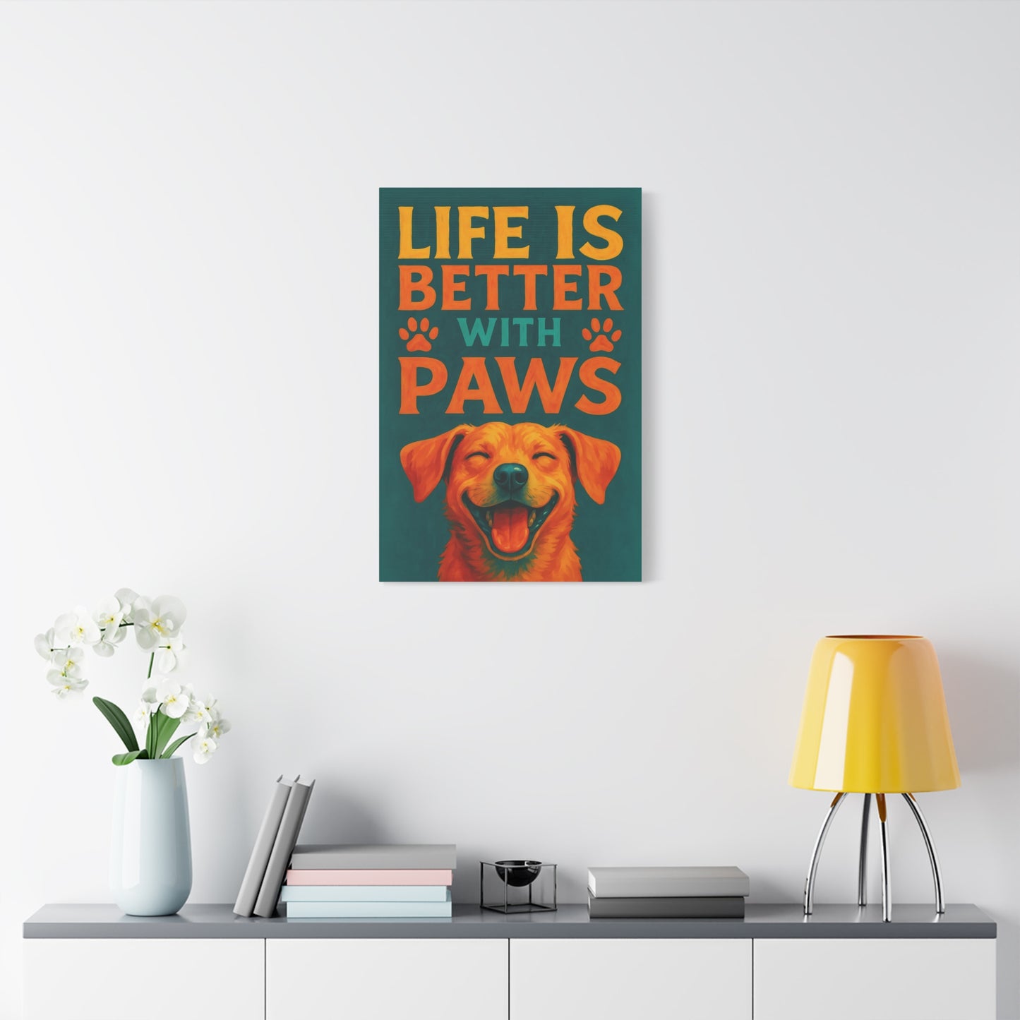 Life Is Better With Paws – Modern Dog Wall Art