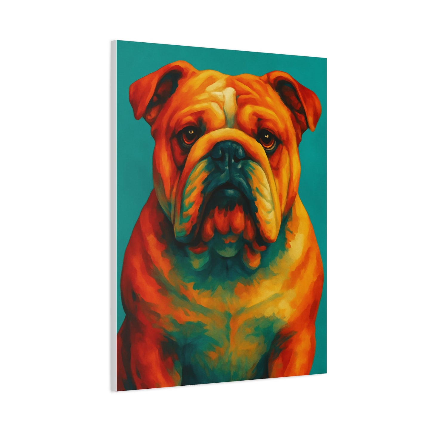 English Bulldog Wall Art – Colorful & Charming Dog Canvas Print