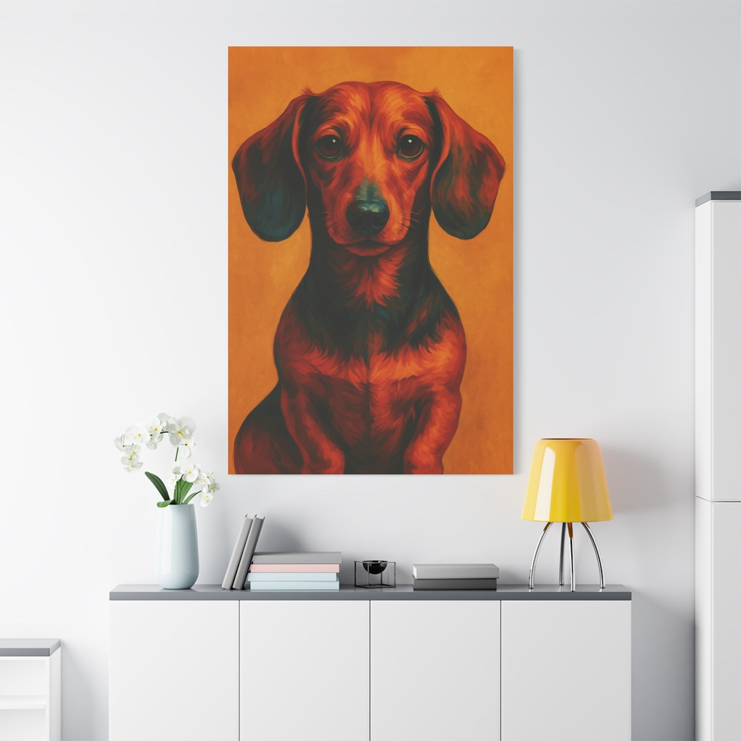 Dachshund Wall Art – Playful & Colorful Wiener Dog Canvas Print