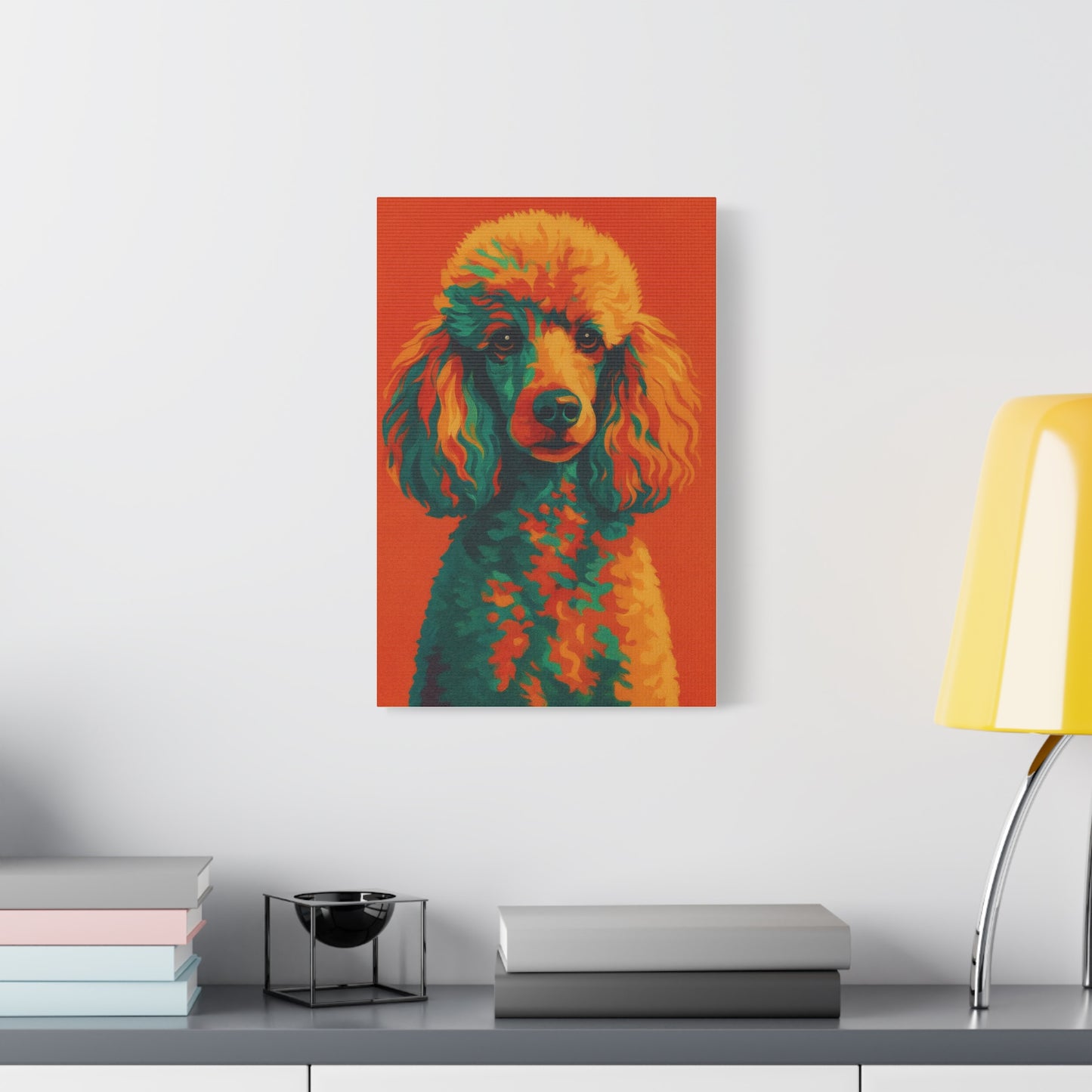 Vibrant Poodle Portrait Wall Art – Colorful Dog Canvas Print