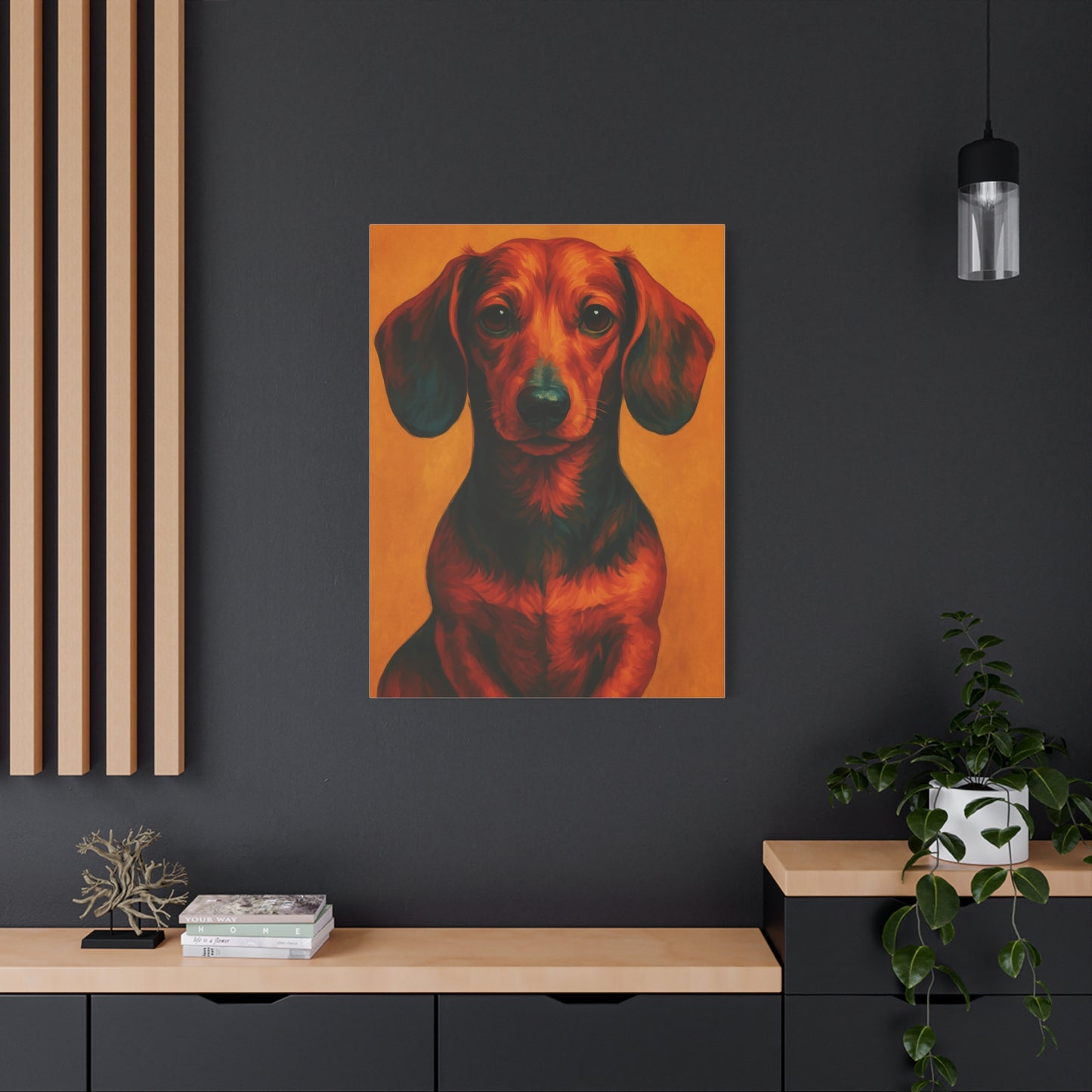 Dachshund Wall Art – Playful & Colorful Wiener Dog Canvas Print