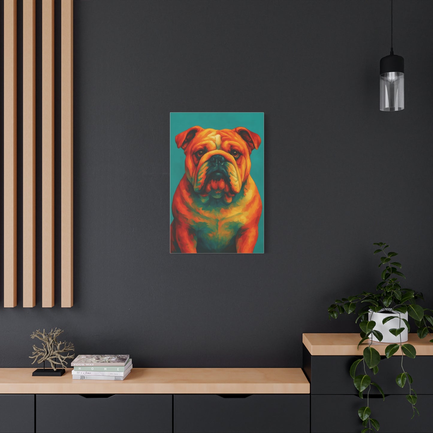 English Bulldog Wall Art – Colorful & Charming Dog Canvas Print