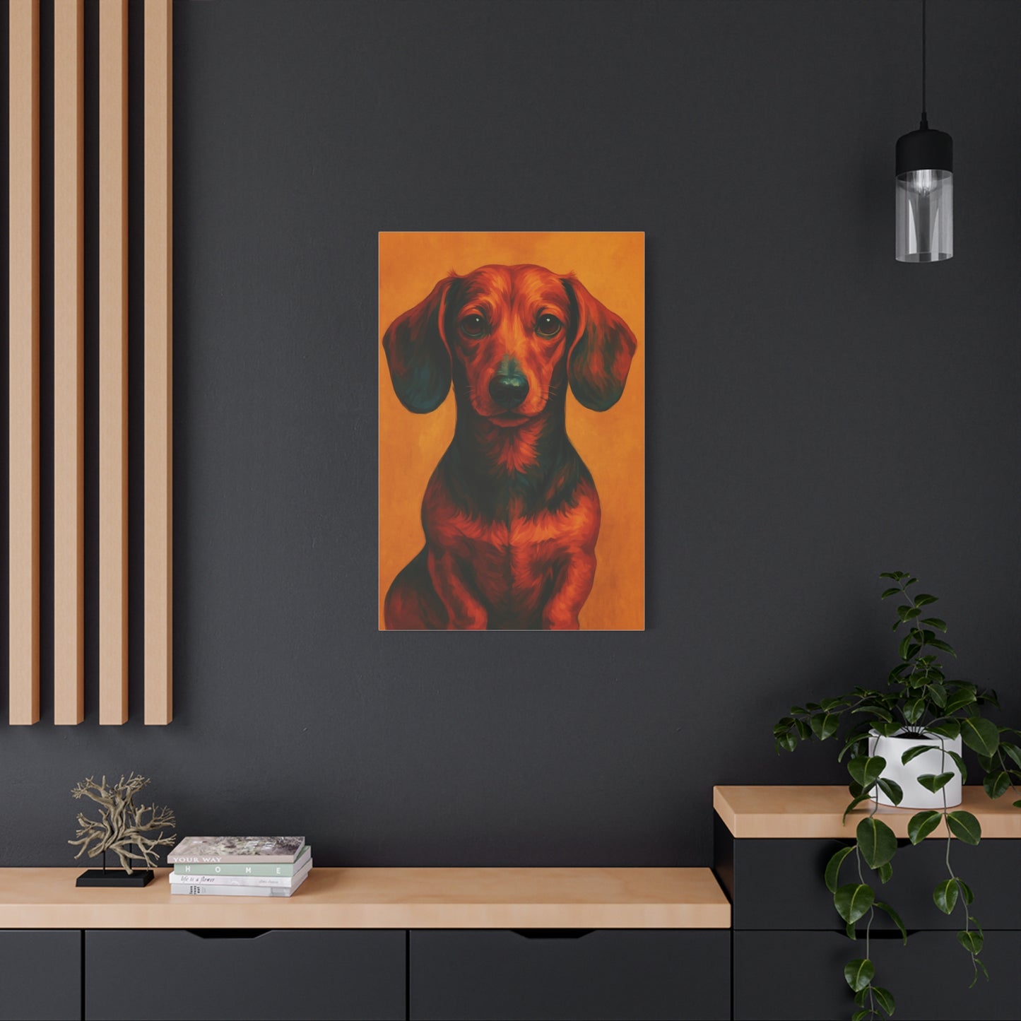 Dachshund Wall Art – Playful & Colorful Wiener Dog Canvas Print