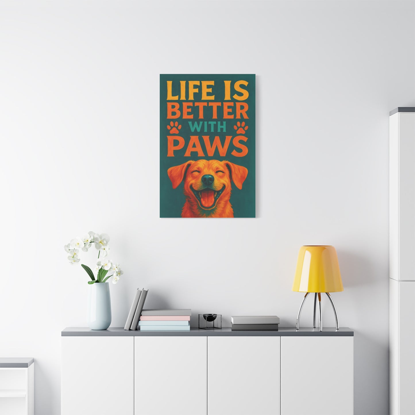 Life Is Better With Paws – Modern Dog Wall Art