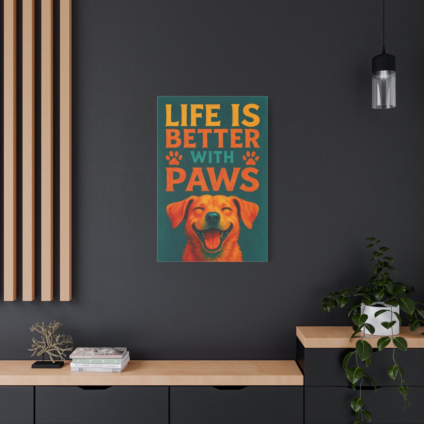 Life Is Better With Paws – Modern Dog Wall Art