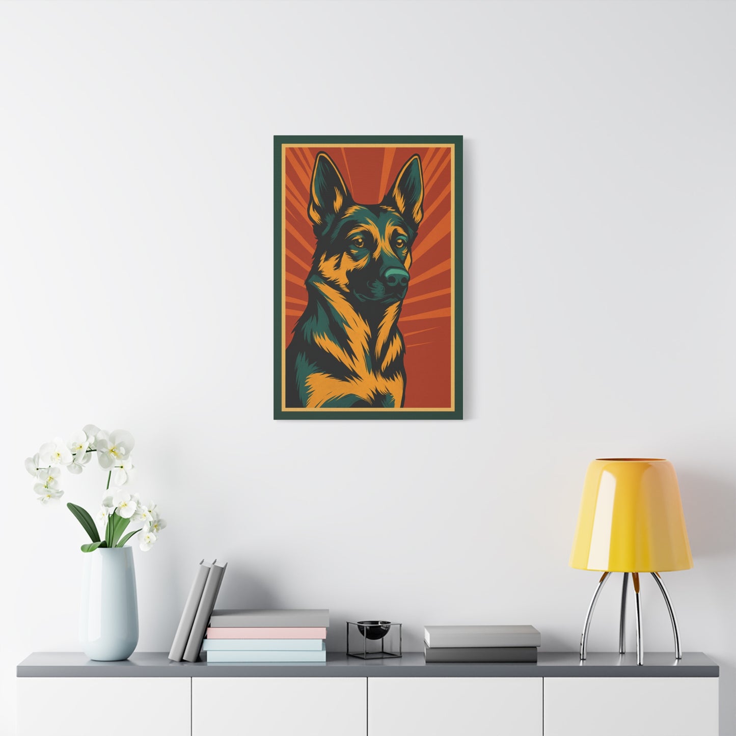 German Shepherd Framed Wall Art – Minimalist Dog Poster