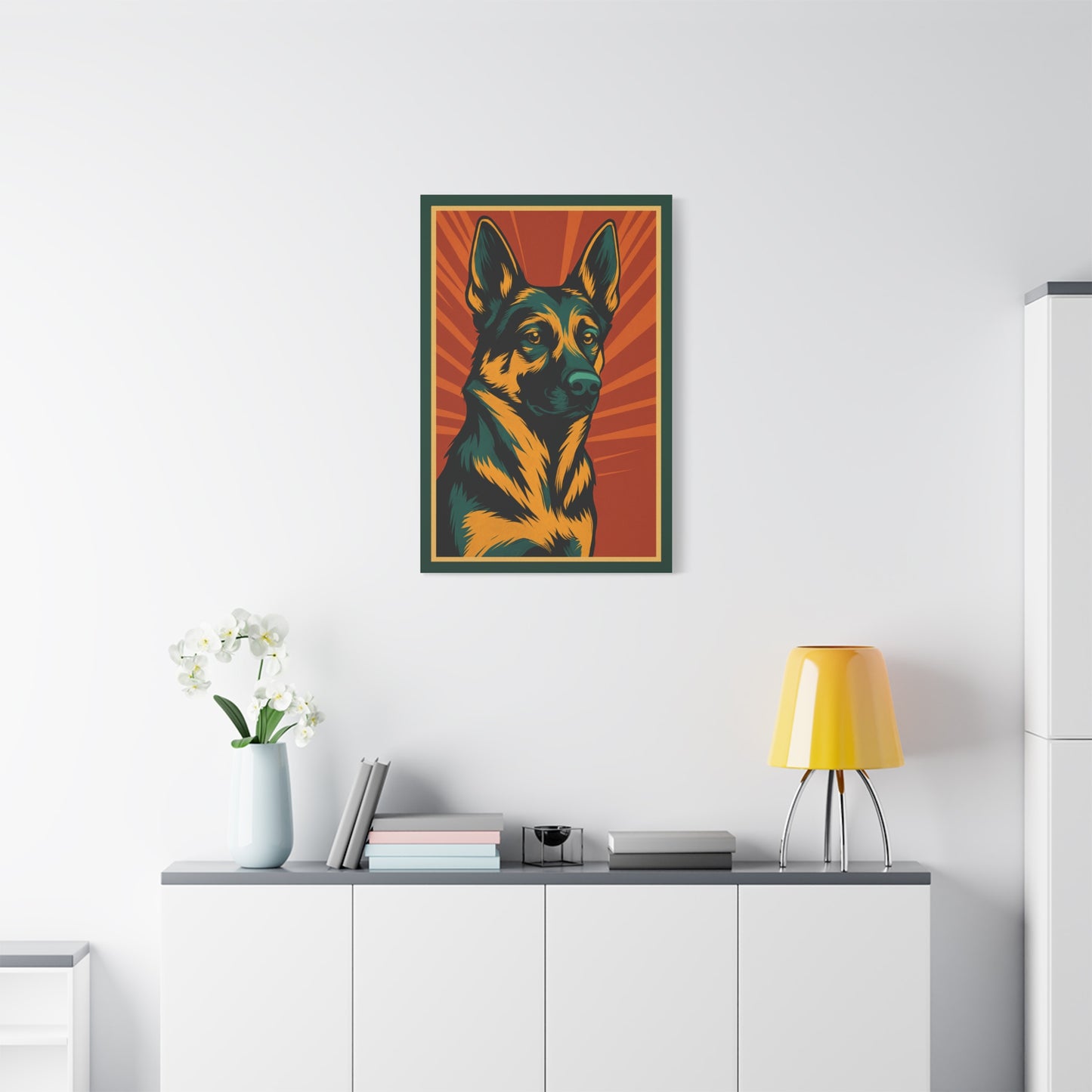 German Shepherd Framed Wall Art – Minimalist Dog Poster