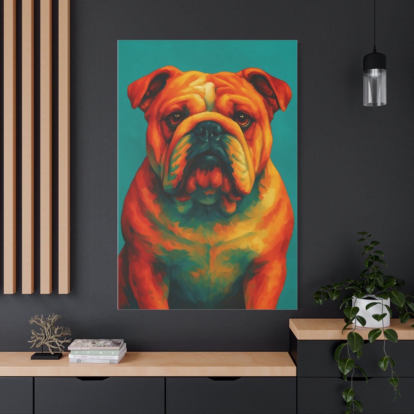 English Bulldog Wall Art – Colorful & Charming Dog Canvas Print