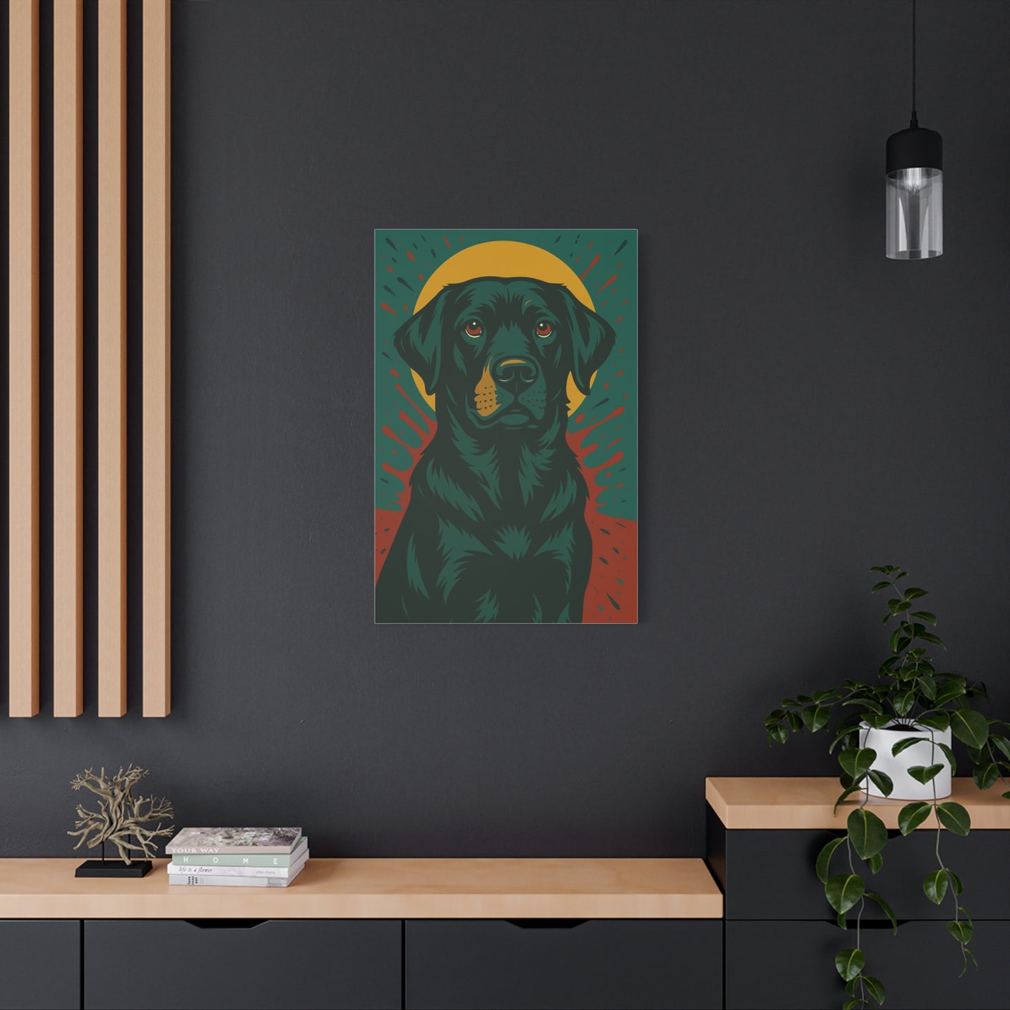 Black Labrador Retriever Canvas Wall Art – Elegant Dog Lover Home Décor