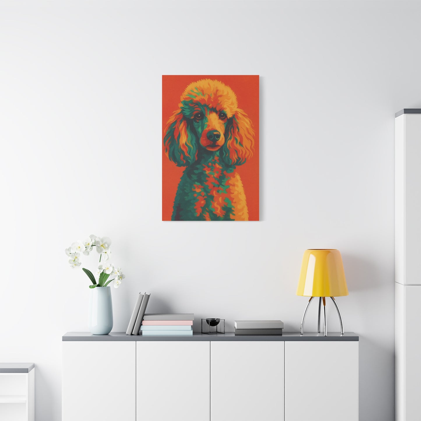 Vibrant Poodle Portrait Wall Art – Colorful Dog Canvas Print