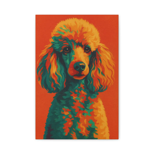 Vibrant Poodle Portrait Wall Art – Colorful Dog Canvas Print