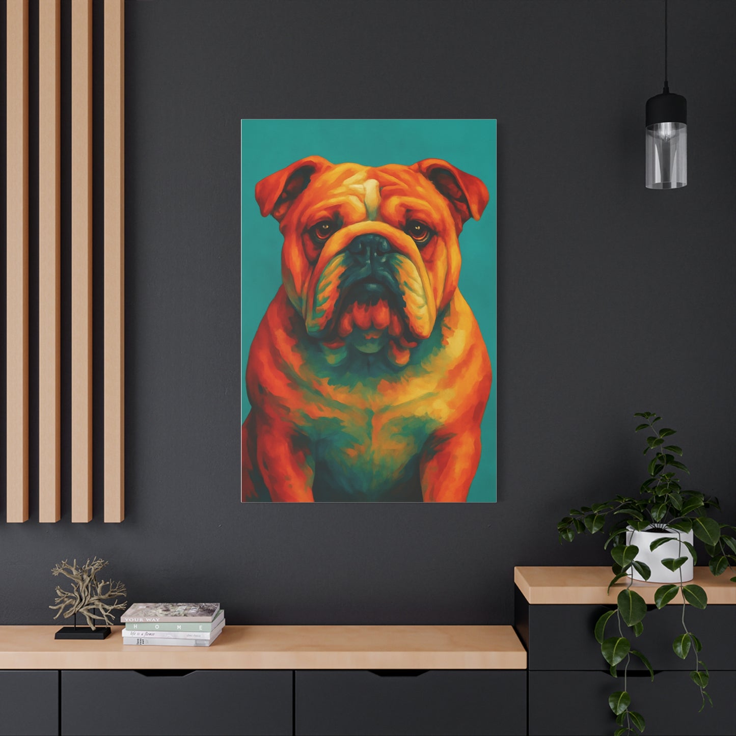 English Bulldog Wall Art – Colorful & Charming Dog Canvas Print