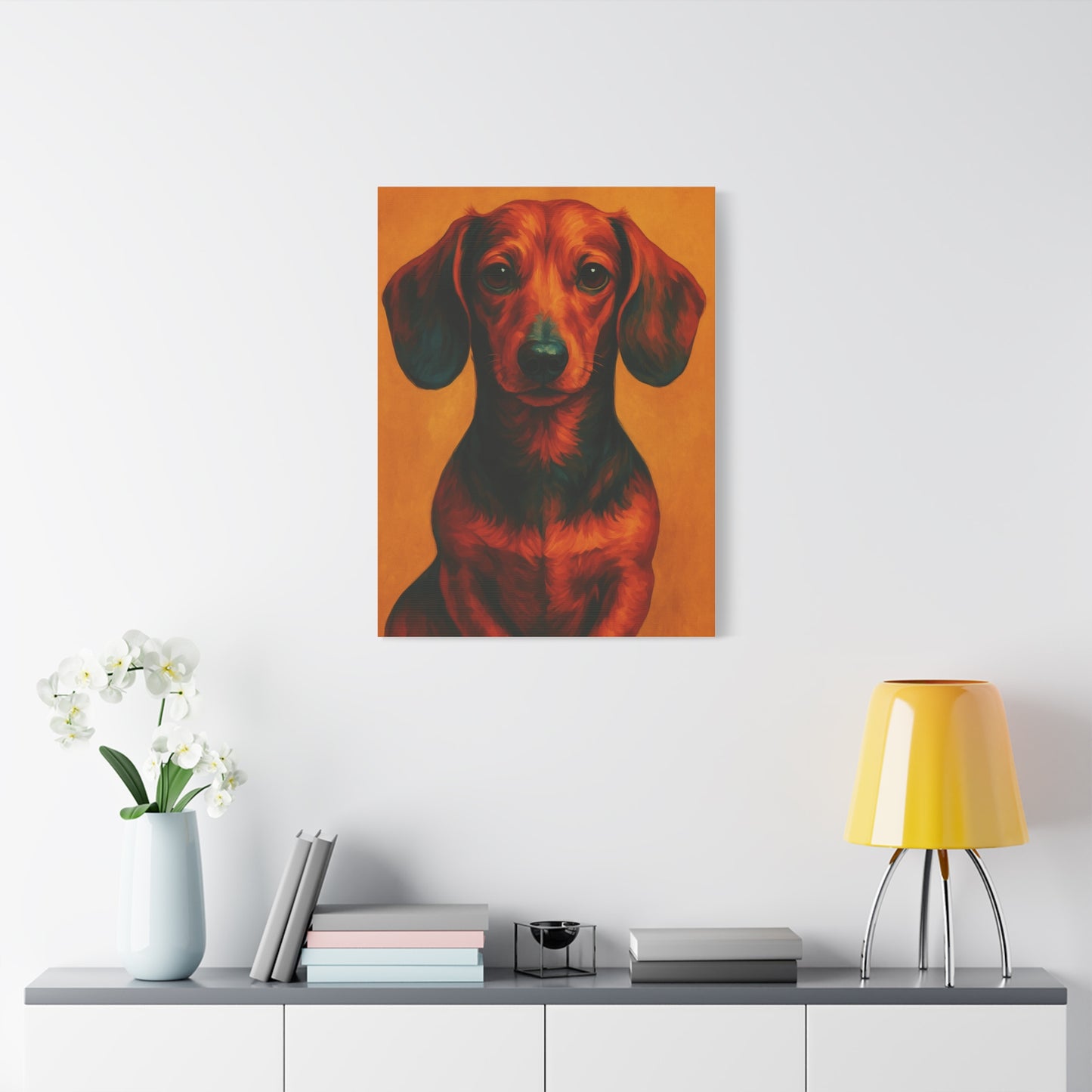 Dachshund Wall Art – Playful & Colorful Wiener Dog Canvas Print