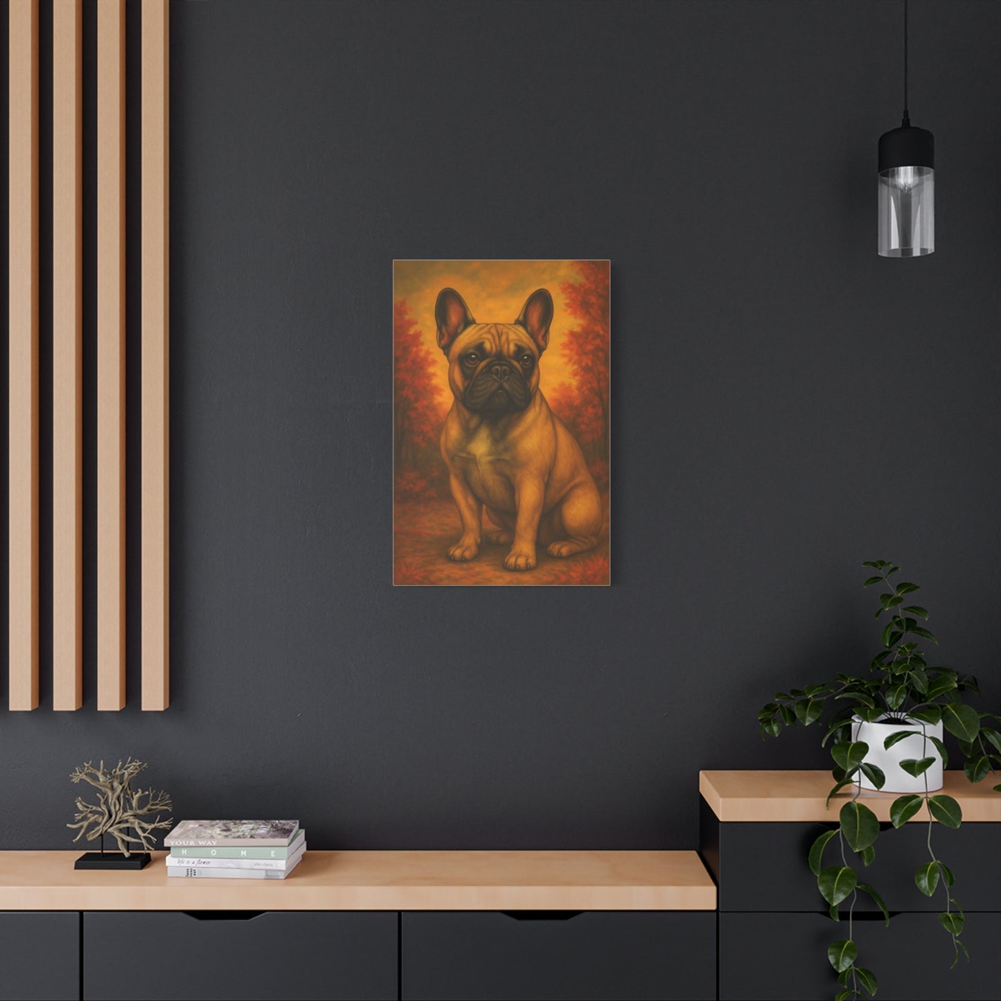 French Bulldog Matte Canvas Print, Dog Lover Wall Art, Home Decor, Pet Artwork, Gift for Dog Owners, Fall Decor