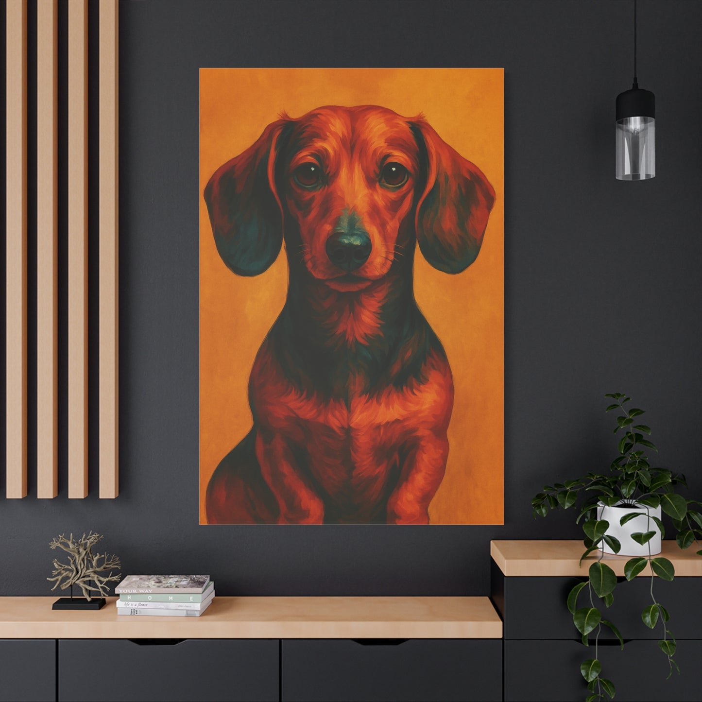 Dachshund Wall Art – Playful & Colorful Wiener Dog Canvas Print