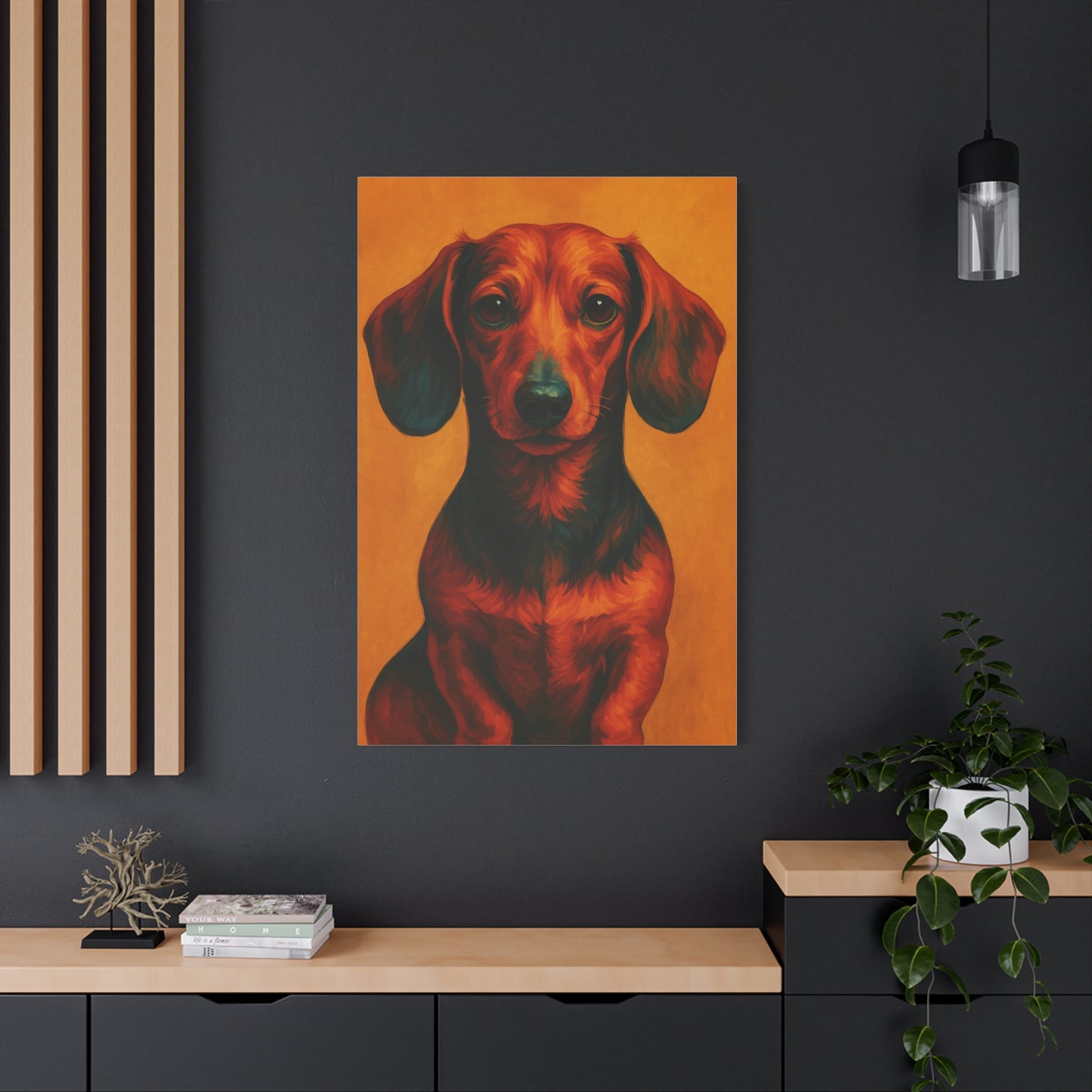 Dachshund Wall Art – Playful & Colorful Wiener Dog Canvas Print