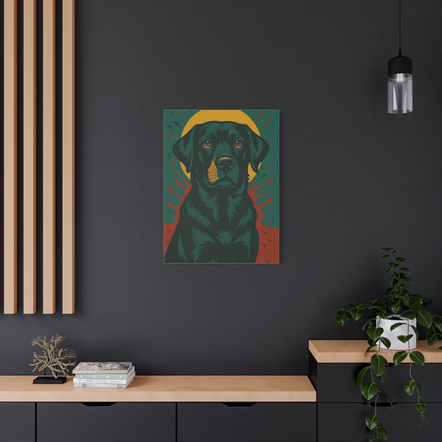 Black Labrador Retriever Canvas Wall Art – Elegant Dog Lover Home Décor