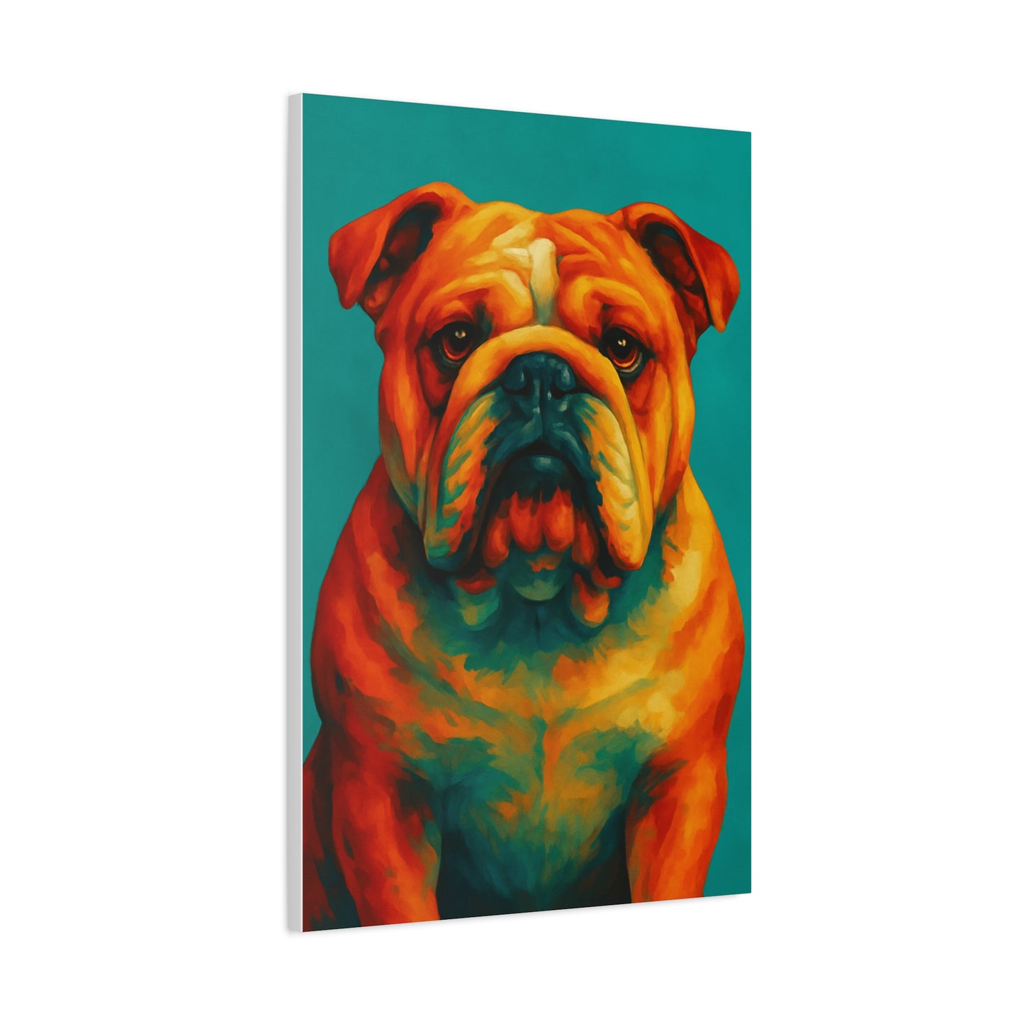 English Bulldog Wall Art – Colorful & Charming Dog Canvas Print