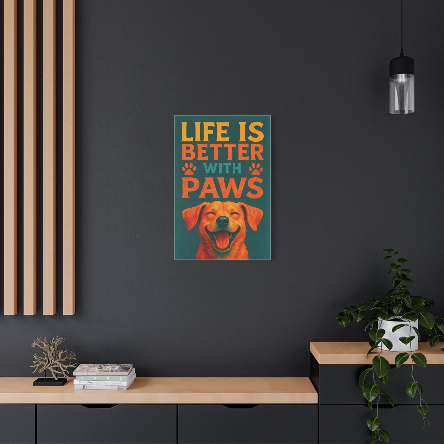 Life Is Better With Paws – Modern Dog Wall Art