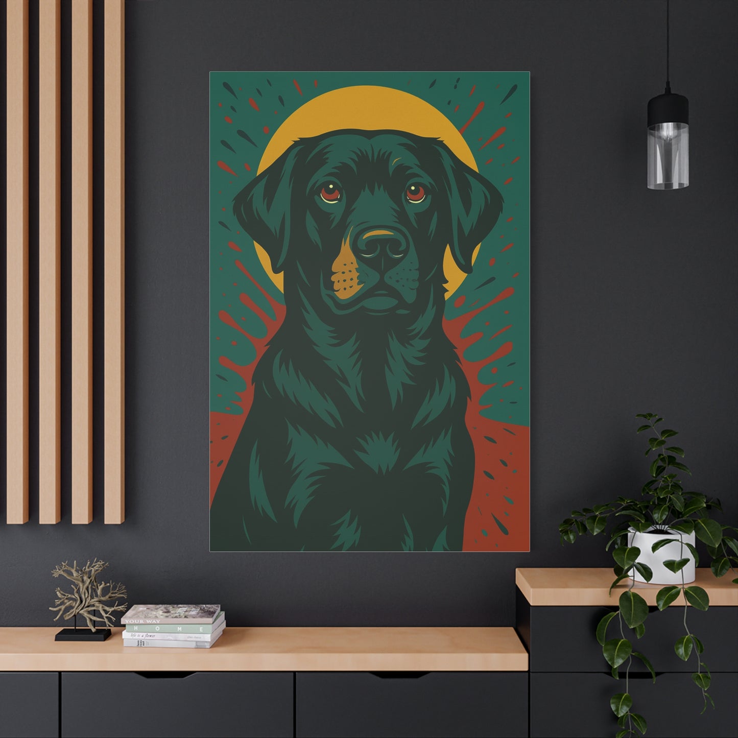 Black Labrador Retriever Canvas Wall Art – Elegant Dog Lover Home Décor