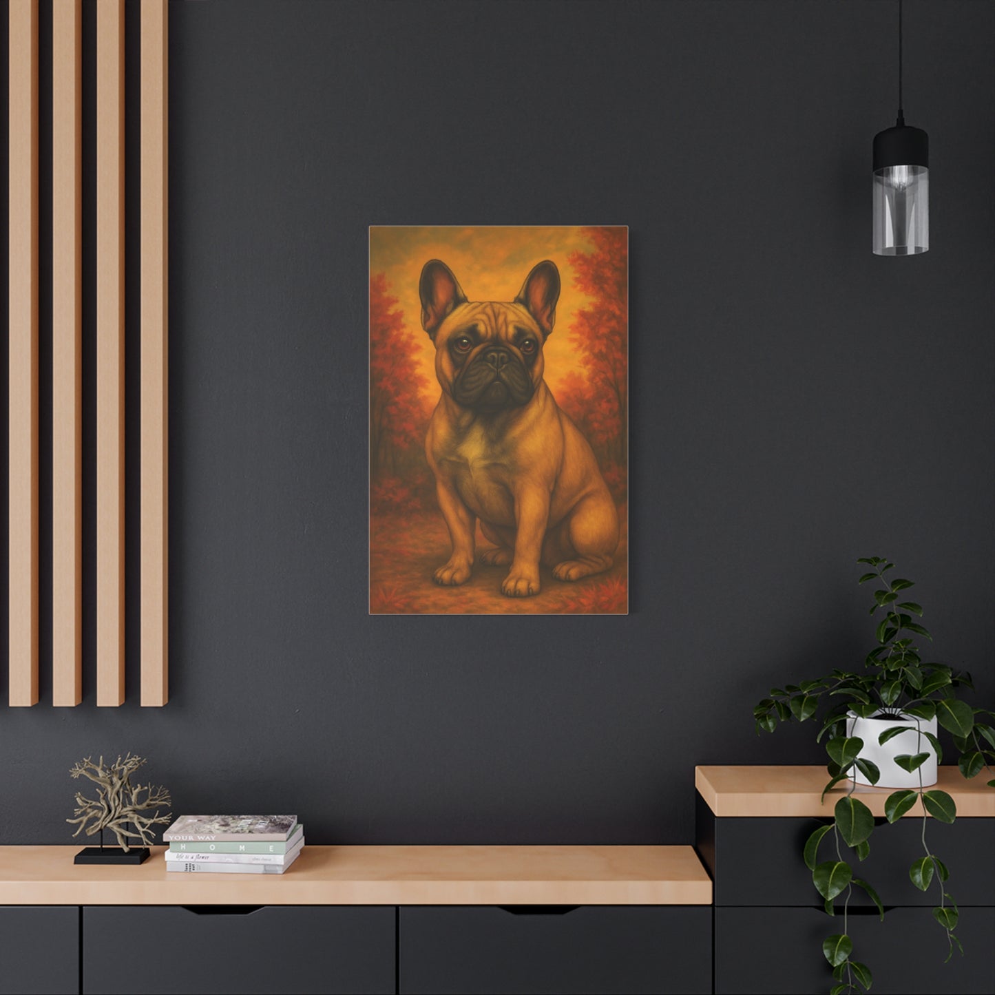 French Bulldog Matte Canvas Print, Dog Lover Wall Art, Home Decor, Pet Artwork, Gift for Dog Owners, Fall Decor