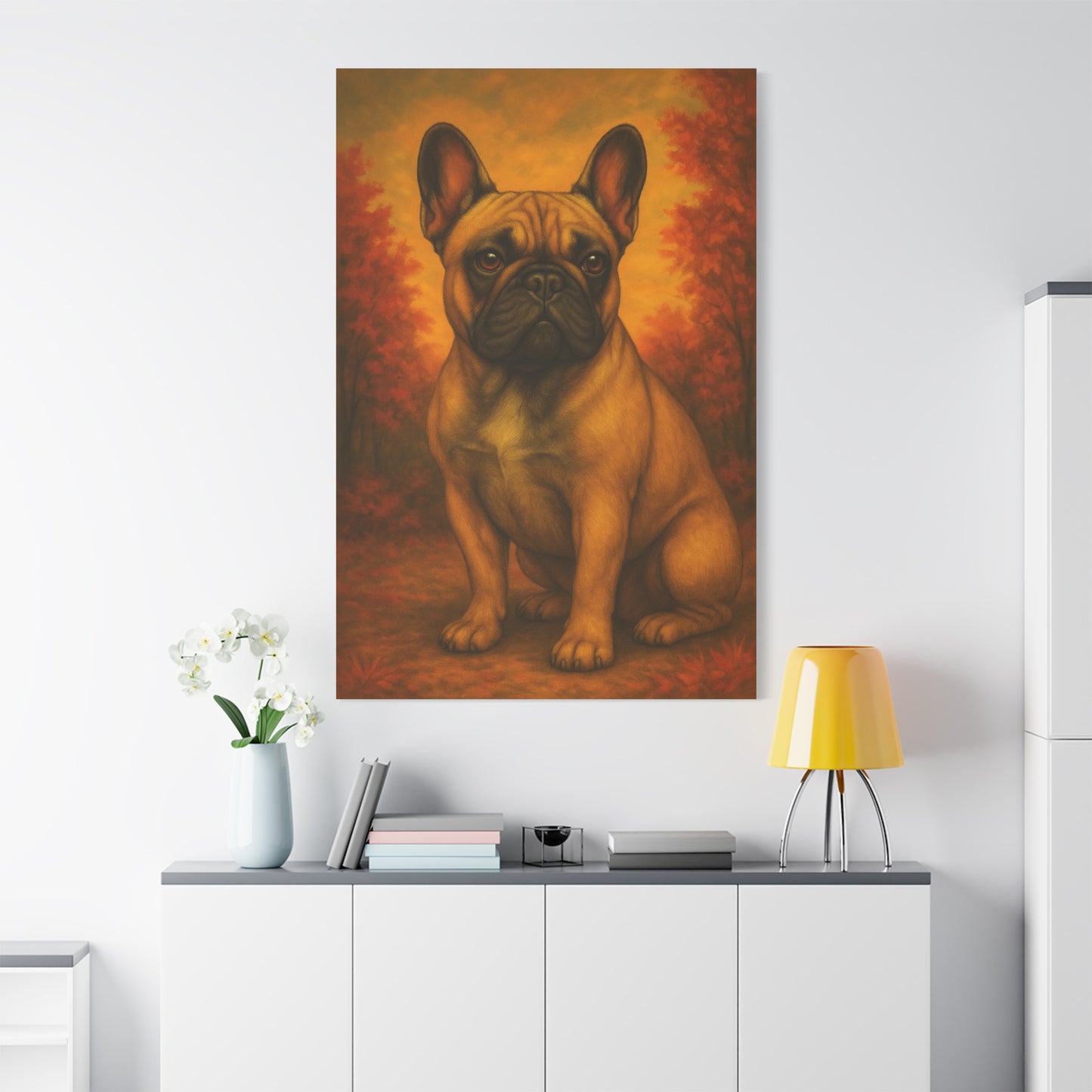 French Bulldog Matte Canvas Print, Dog Lover Wall Art, Home Decor, Pet Artwork, Gift for Dog Owners, Fall Decor