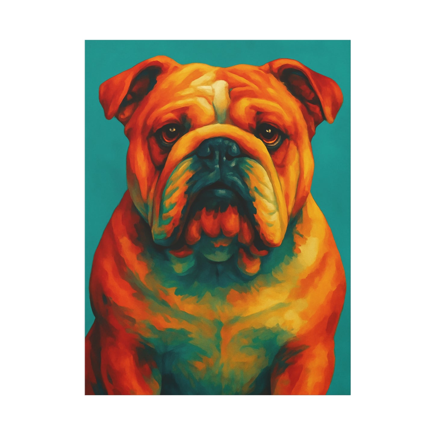English Bulldog Wall Art – Colorful & Charming Dog Canvas Print