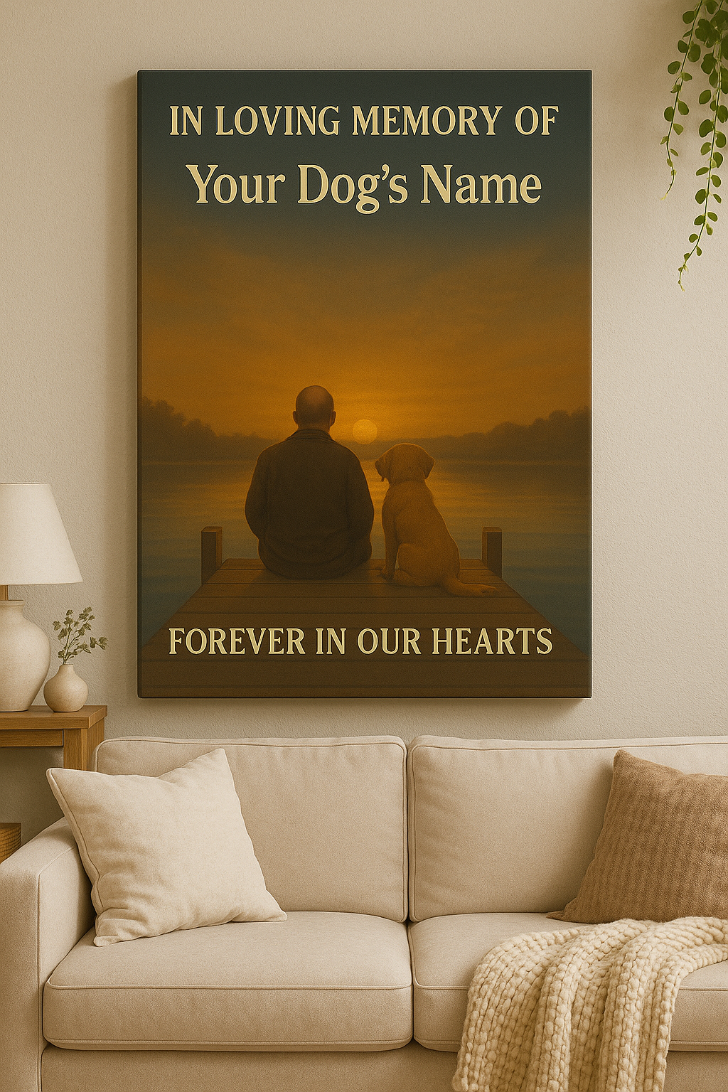 In Loving Memory Dog Memorial Canvas