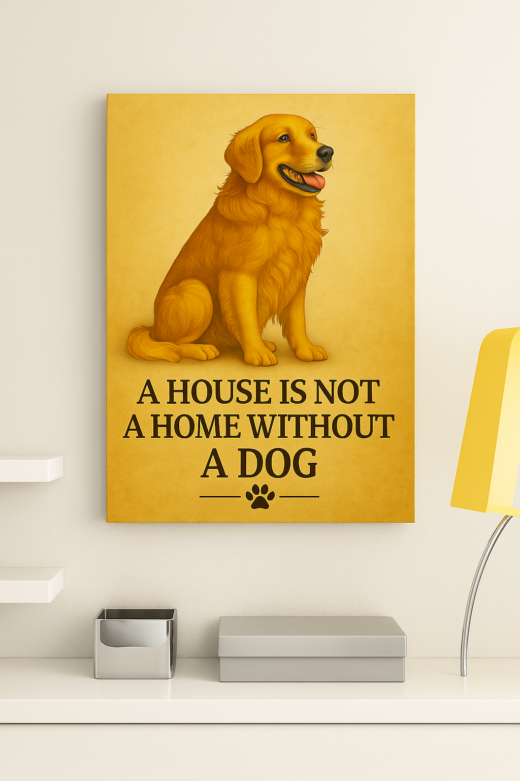 Golden Retriever Wall Art – “A House is Not a Home Without a Dog”
