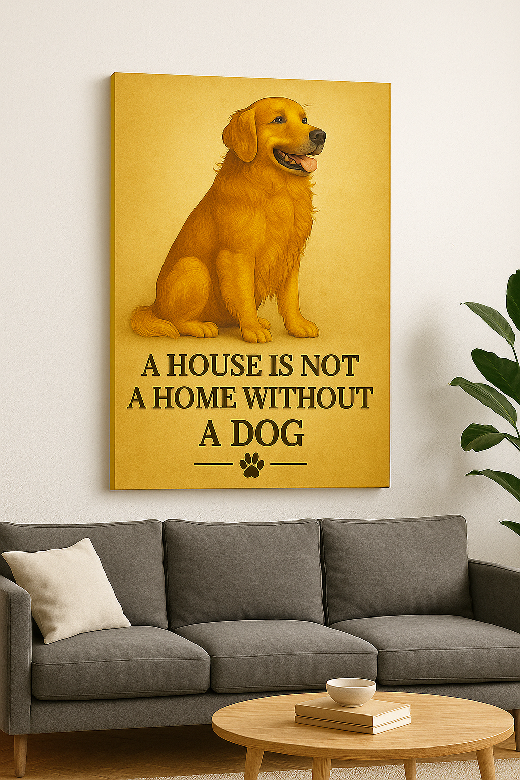 Golden Retriever Wall Art – “A House is Not a Home Without a Dog”