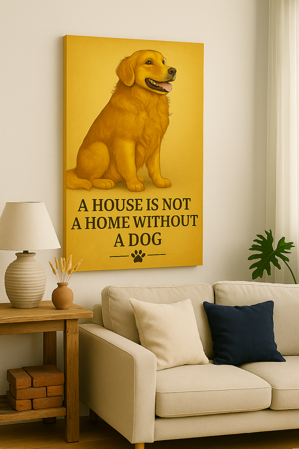Golden Retriever Wall Art – “A House is Not a Home Without a Dog”