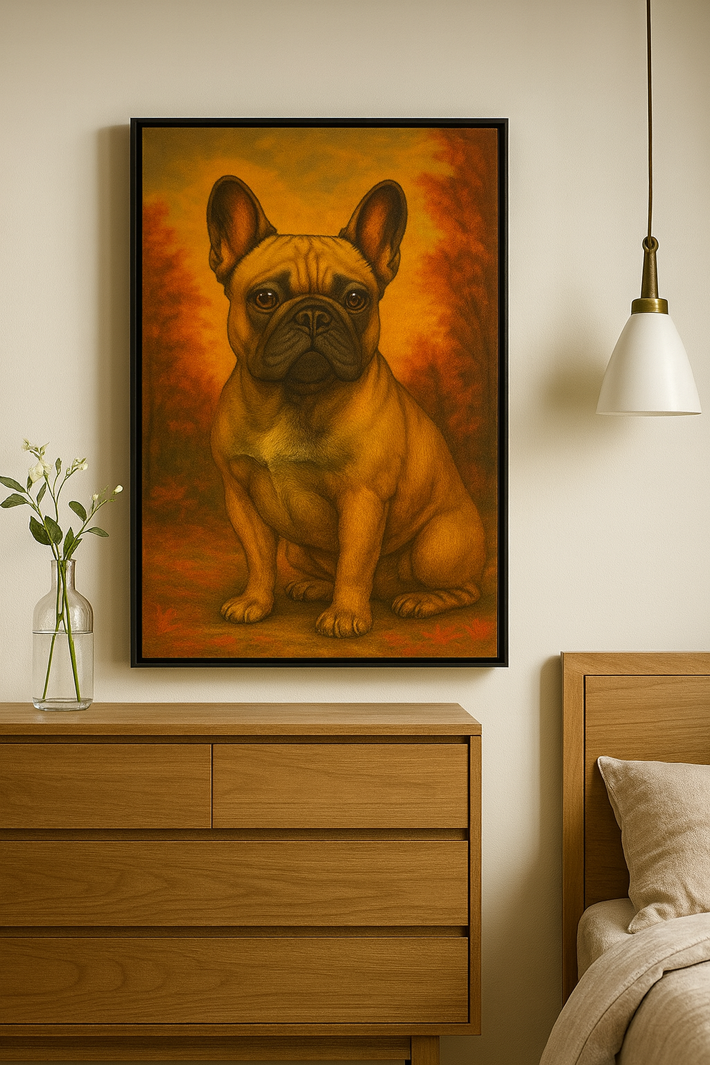 French Bulldog Matte Canvas Print, Dog Lover Wall Art, Home Decor, Pet Artwork, Gift for Dog Owners, Fall Decor