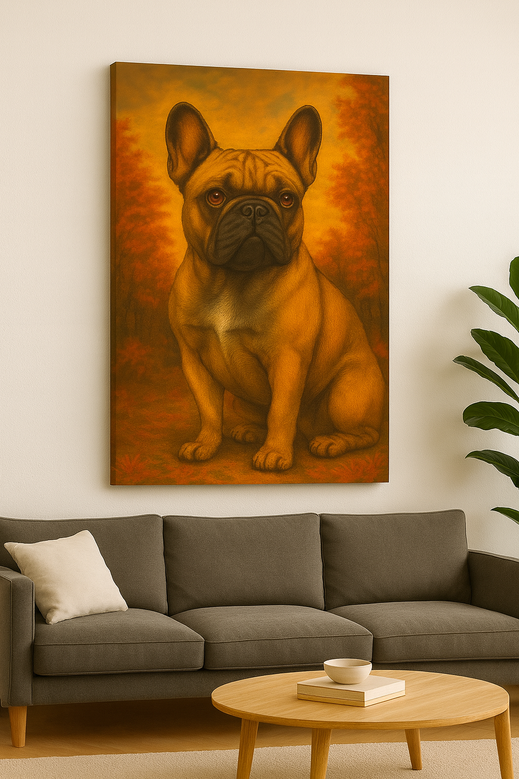 French Bulldog Matte Canvas Print, Dog Lover Wall Art, Home Decor, Pet Artwork, Gift for Dog Owners, Fall Decor